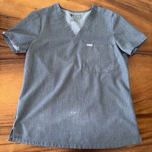FIGS Women’s Short Sleeve Graphite Gray V-Neck Scrub Size Small